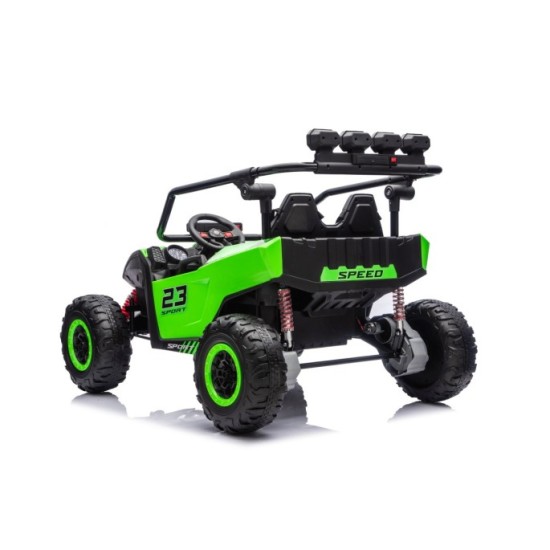 JOKO Elektrické autíčko Buggy TURBO 4x200W 24V, penové kolesá, kožené sedadlo, nosnosť 50kg, zelené