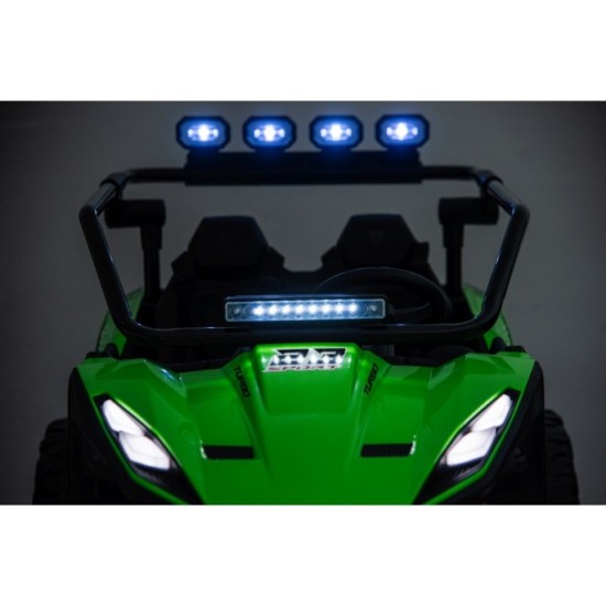 JOKO Elektrické autíčko Buggy TURBO 4x200W 24V, penové kolesá, kožené sedadlo, nosnosť 50kg, zelené