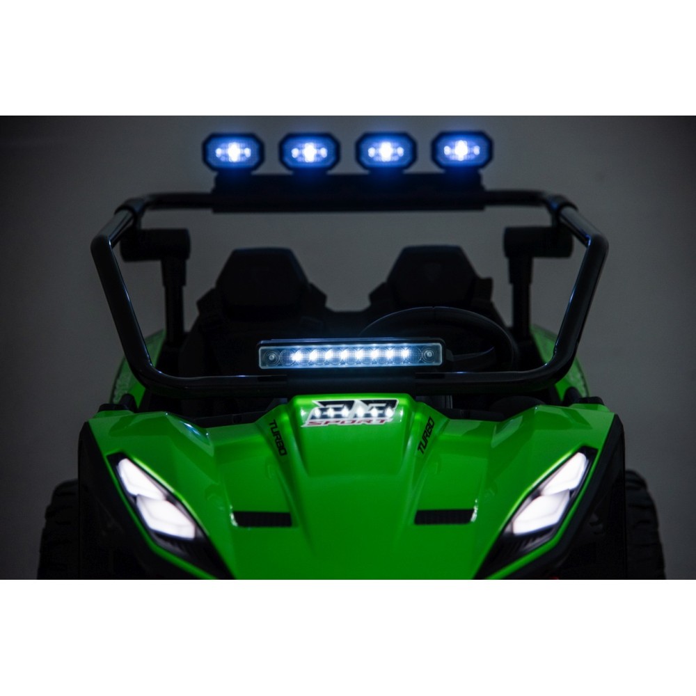 JOKO Elektrické autíčko Buggy TURBO 4x200W 24V, penové kolesá, kožené sedadlo, nosnosť 50kg, zelené