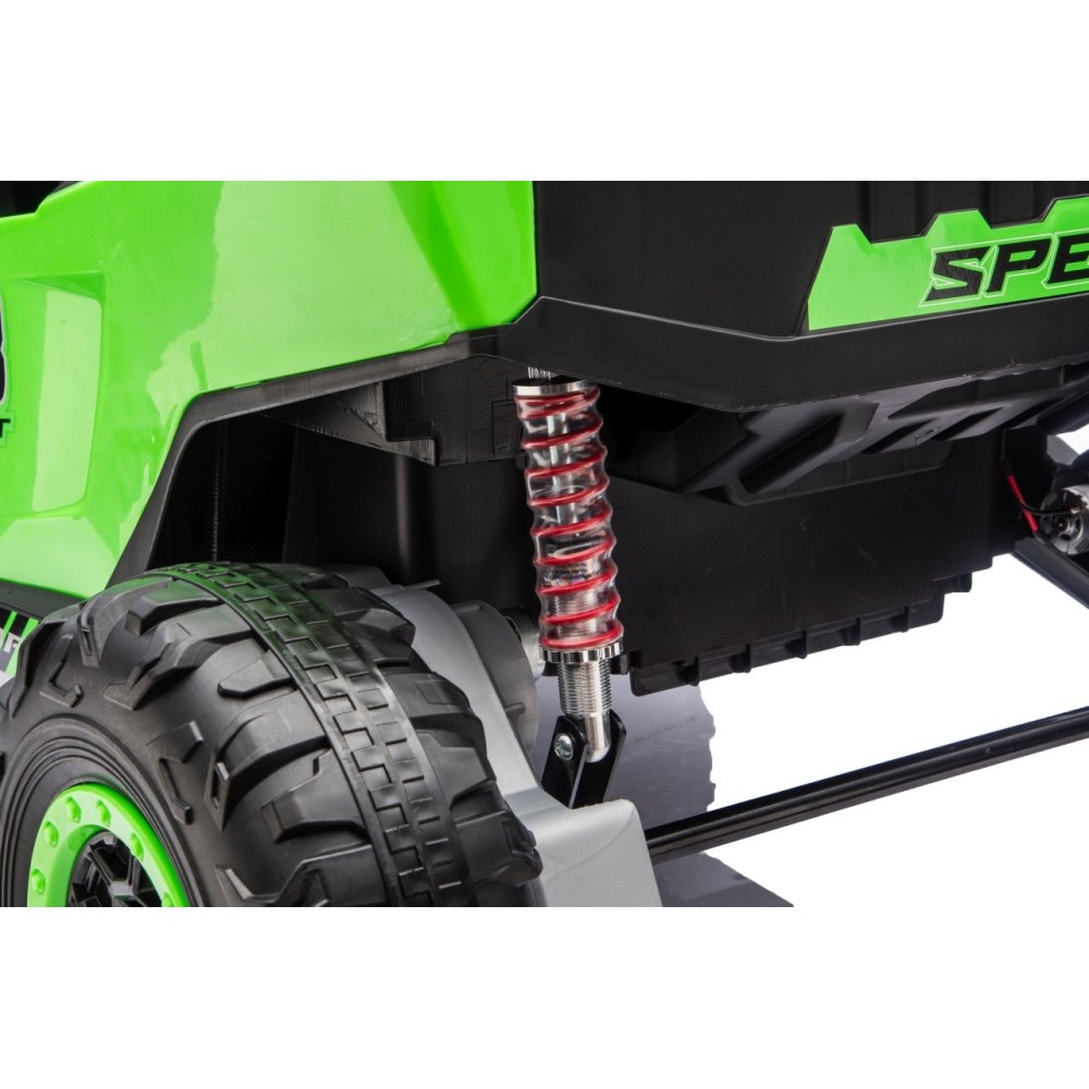 JOKO Elektrické autíčko Buggy TURBO 4x200W 24V, penové kolesá, kožené sedadlo, nosnosť 50kg, zelené