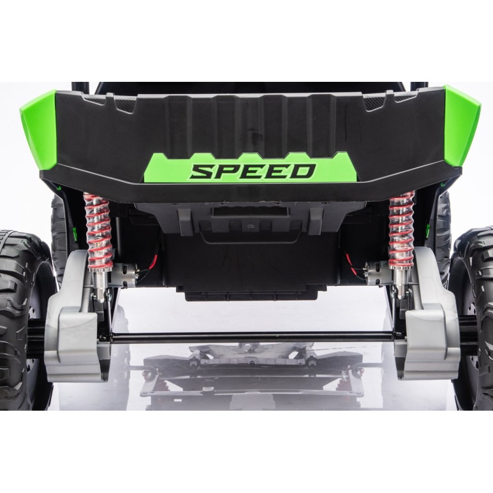 JOKO Elektrické autíčko Buggy TURBO 4x200W 24V, penové kolesá, kožené sedadlo, nosnosť 50kg, zelené