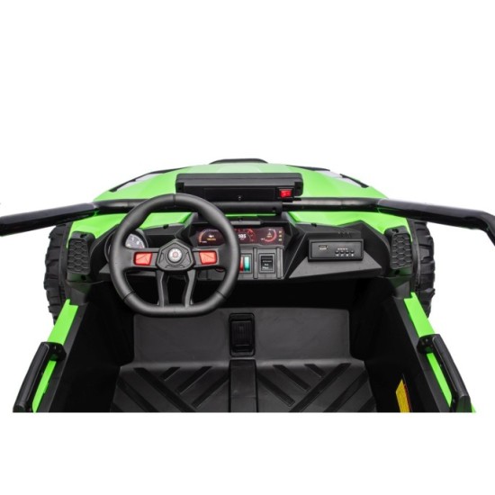 JOKO Elektrické autíčko Buggy TURBO 4x200W 24V, penové kolesá, kožené sedadlo, nosnosť 50kg, zelené