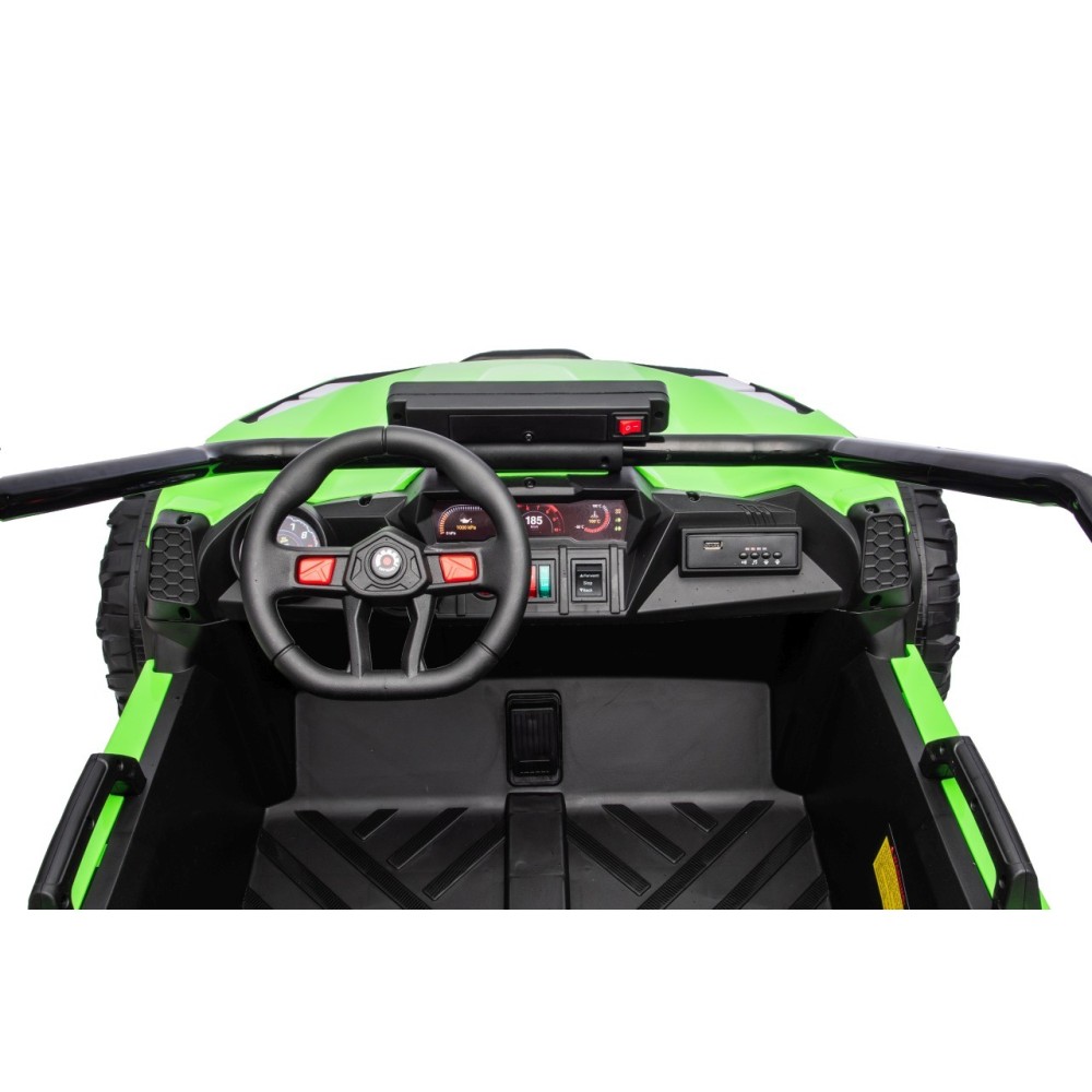 JOKO Elektrické autíčko Buggy TURBO 4x200W 24V, penové kolesá, kožené sedadlo, nosnosť 50kg, zelené