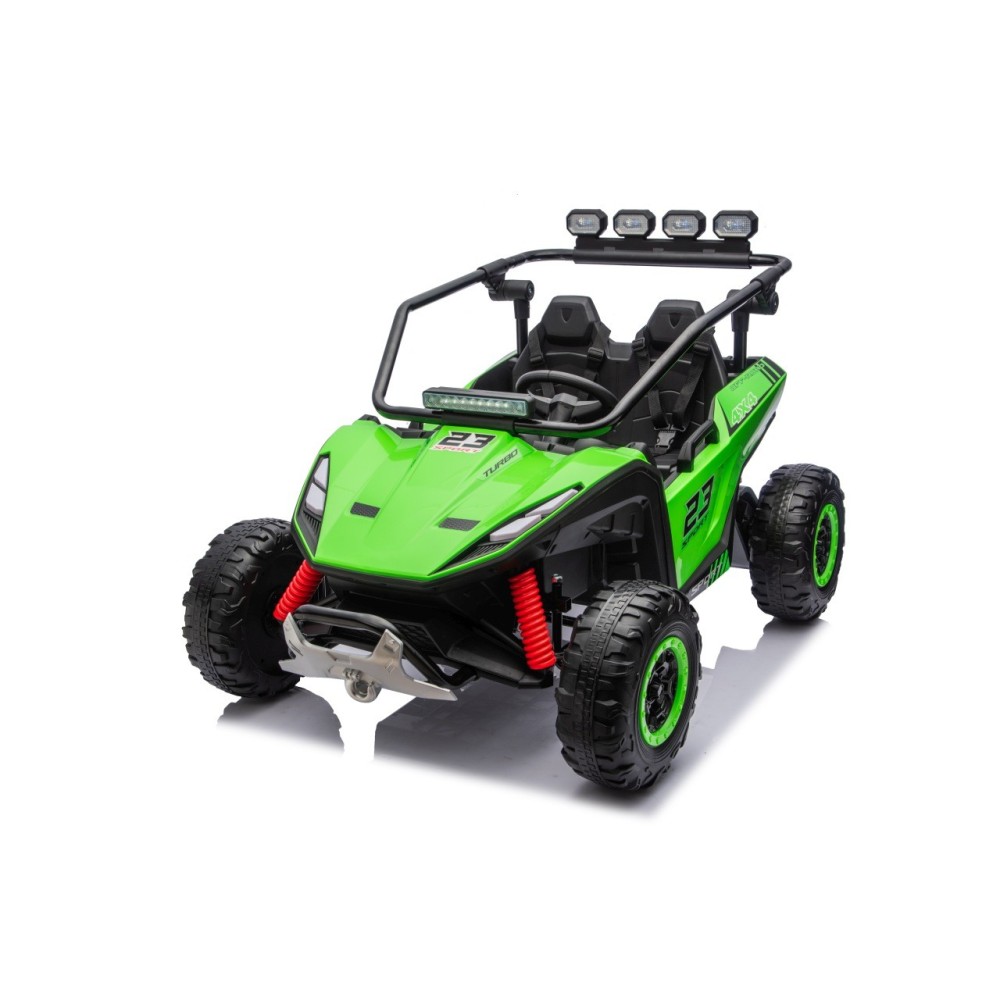 JOKO Elektrické autíčko Buggy TURBO 4x200W 24V, penové kolesá, kožené sedadlo, nosnosť 50kg, zelené