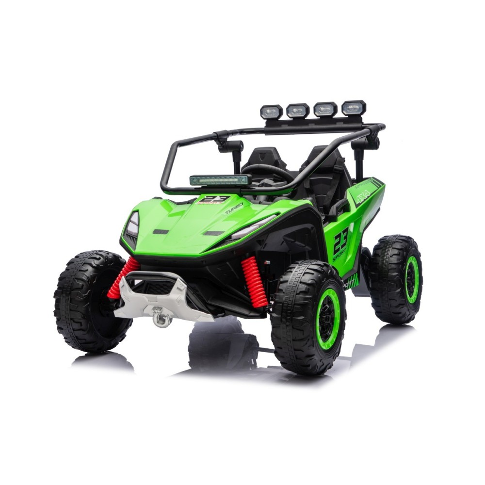 JOKO Elektrické autíčko Buggy TURBO 4x200W 24V, penové kolesá, kožené sedadlo, nosnosť 50kg, zelené