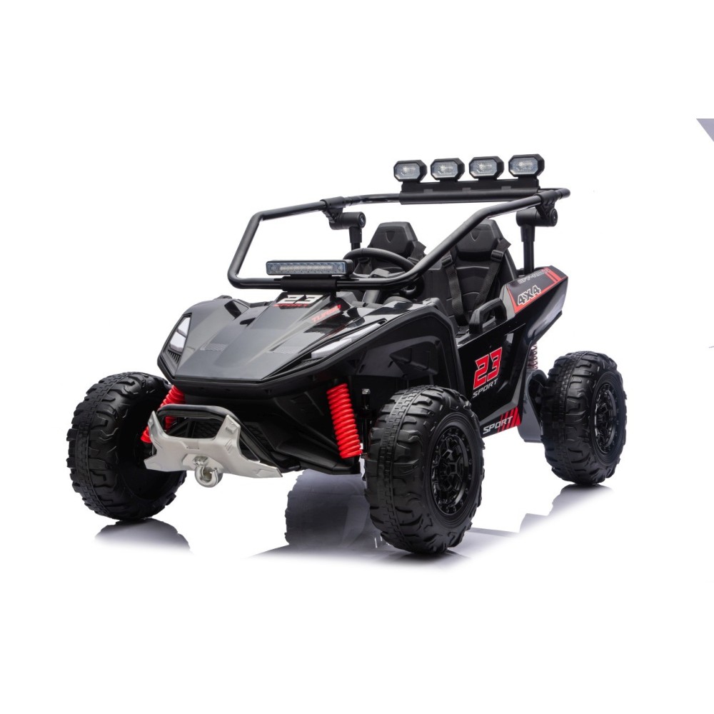 JOKO Elektrické autíčko Buggy TURBO 4x200W 24V, penové kolesá, kožené sedadlo, nosnosť 50kg, čierne