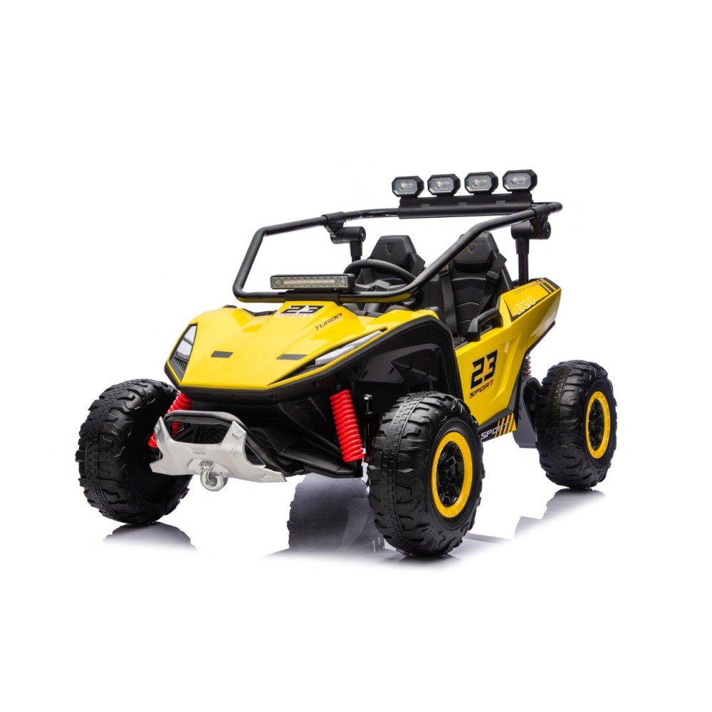 JOKO Elektrické autíčko Buggy TURBO 4x200W 24V, penové kolesá, kožené sedadlo, nosnosť 50kg, žlté