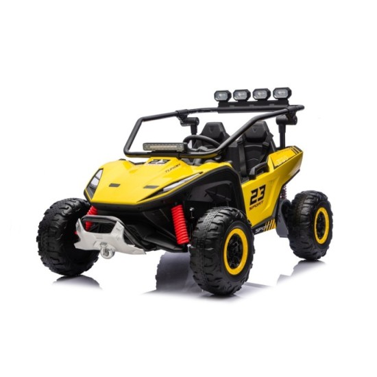 JOKO Elektrické autíčko Buggy TURBO 4x200W 24V, penové kolesá, kožené sedadlo, nosnosť 50kg, žlté