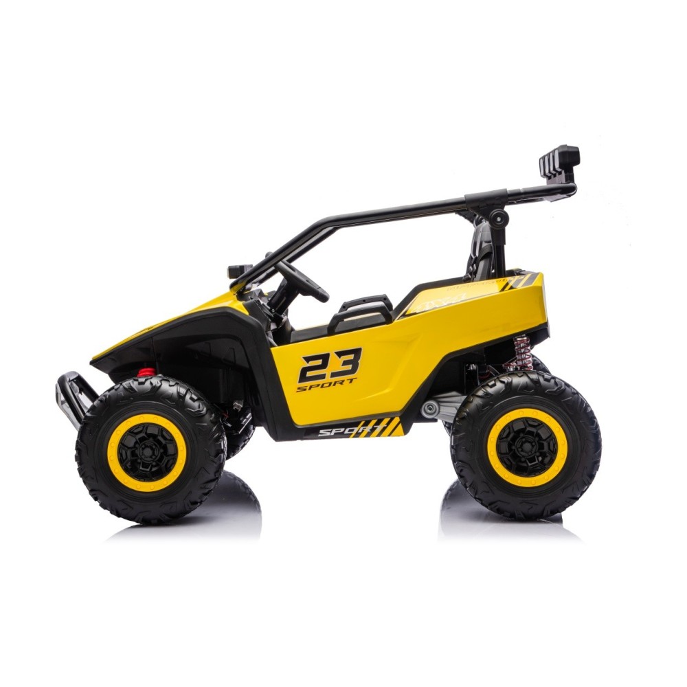 JOKO Elektrické autíčko Buggy TURBO 4x200W 24V, penové kolesá, kožené sedadlo, nosnosť 50kg, žlté