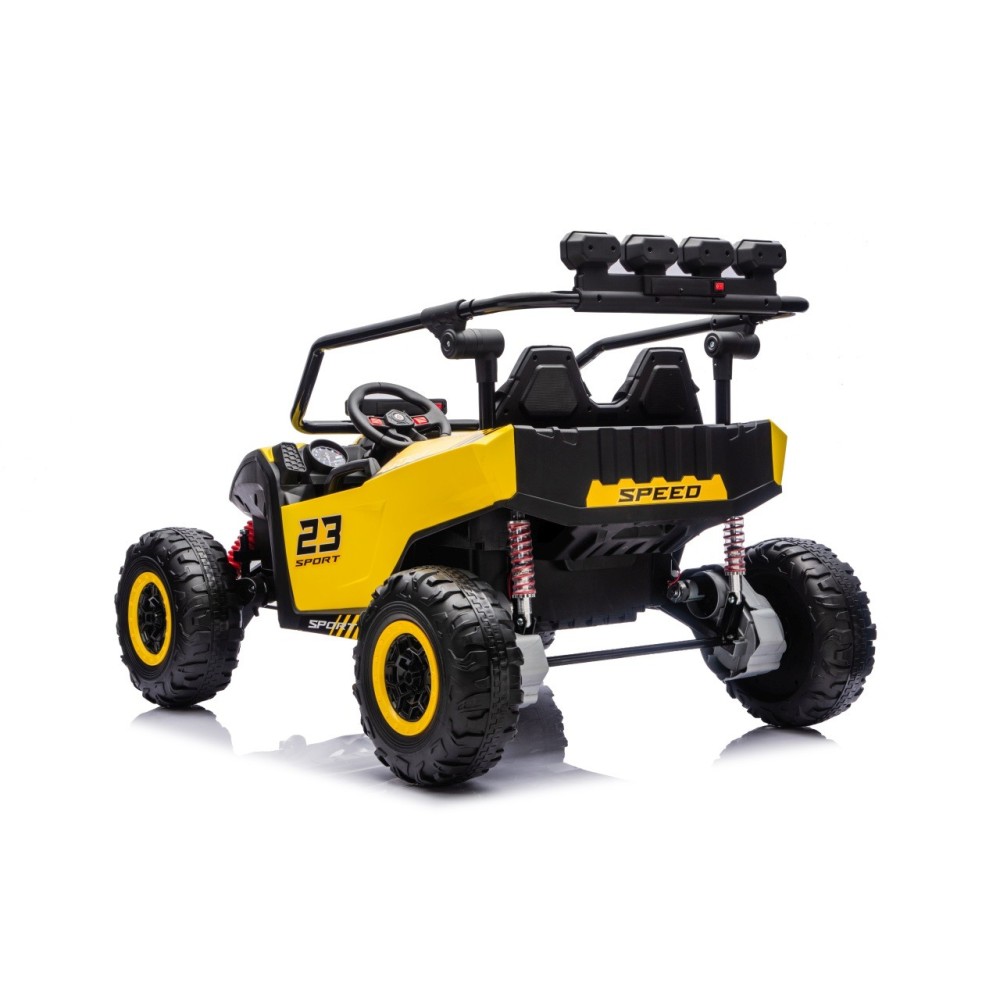 JOKO Elektrické autíčko Buggy TURBO 4x200W 24V, penové kolesá, kožené sedadlo, nosnosť 50kg, žlté