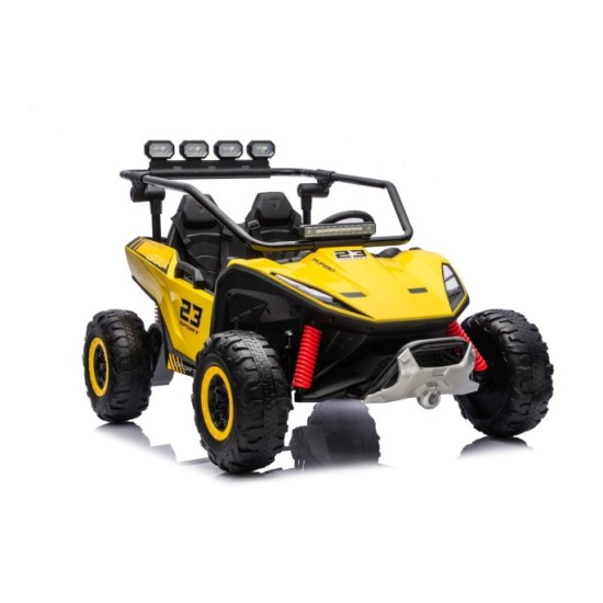 JOKO Elektrické autíčko Buggy TURBO 4x200W 24V, penové kolesá, kožené sedadlo, nosnosť 50kg, žlté