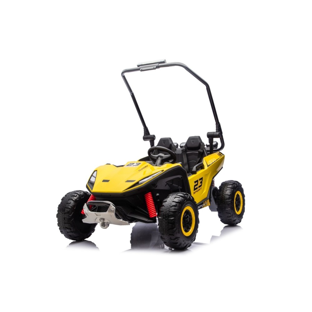 JOKO Elektrické autíčko Buggy TURBO 4x200W 24V, penové kolesá, kožené sedadlo, nosnosť 50kg, žlté