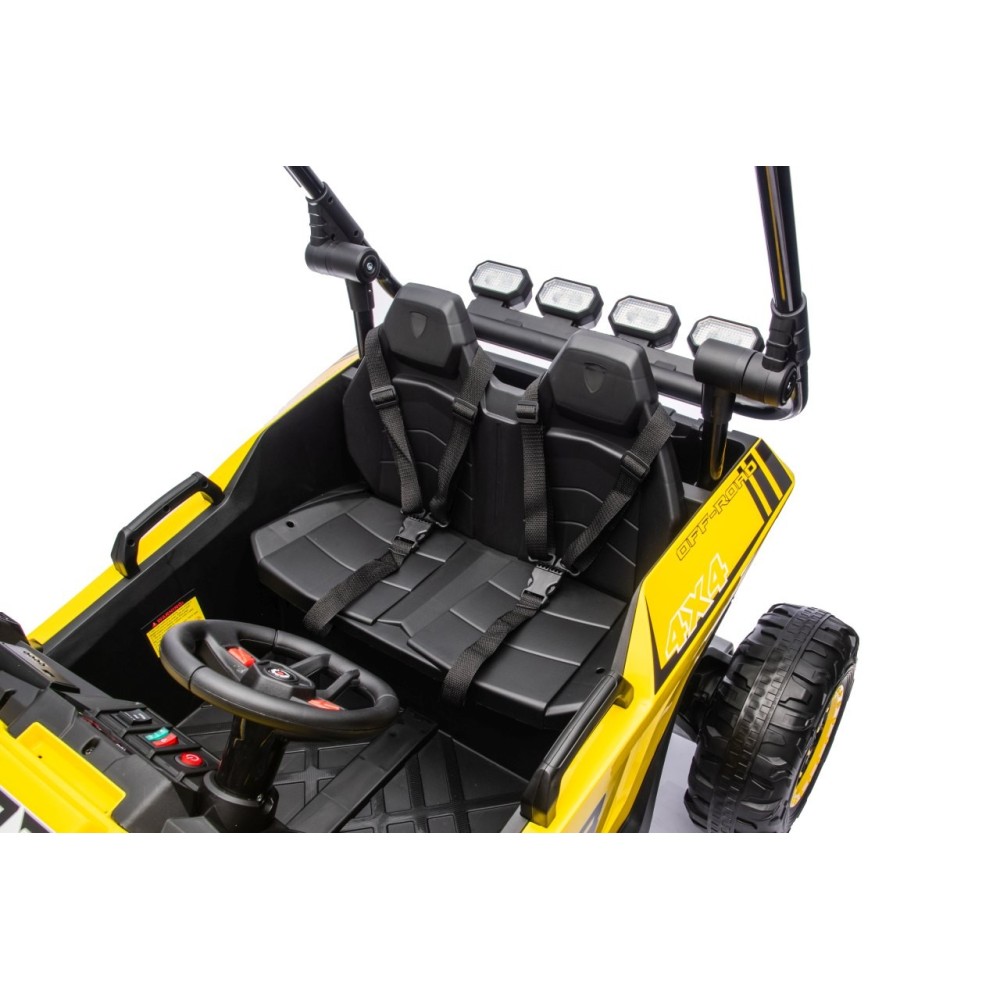 JOKO Elektrické autíčko Buggy TURBO 4x200W 24V, penové kolesá, kožené sedadlo, nosnosť 50kg, žlté