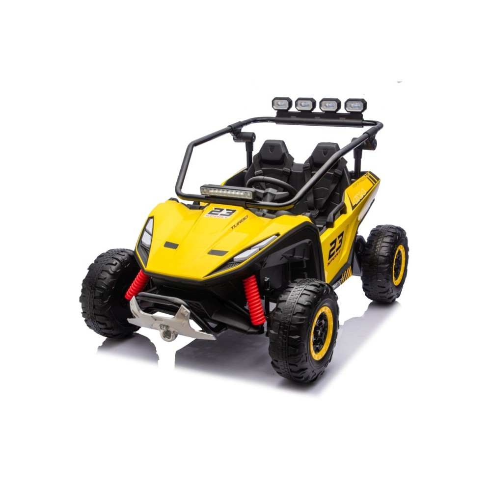 JOKO Elektrické autíčko Buggy TURBO 4x200W 24V, penové kolesá, kožené sedadlo, nosnosť 50kg, žlté