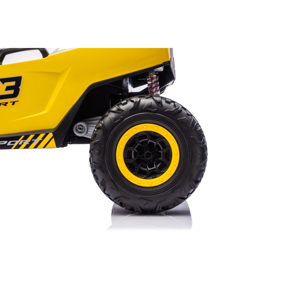 JOKO Elektrické autíčko Buggy TURBO 4x200W 24V, penové kolesá, kožené sedadlo, nosnosť 50kg, žlté