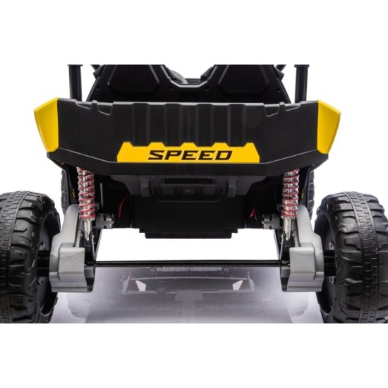 JOKO Elektrické autíčko Buggy TURBO 4x200W 24V, penové kolesá, kožené sedadlo, nosnosť 50kg, žlté