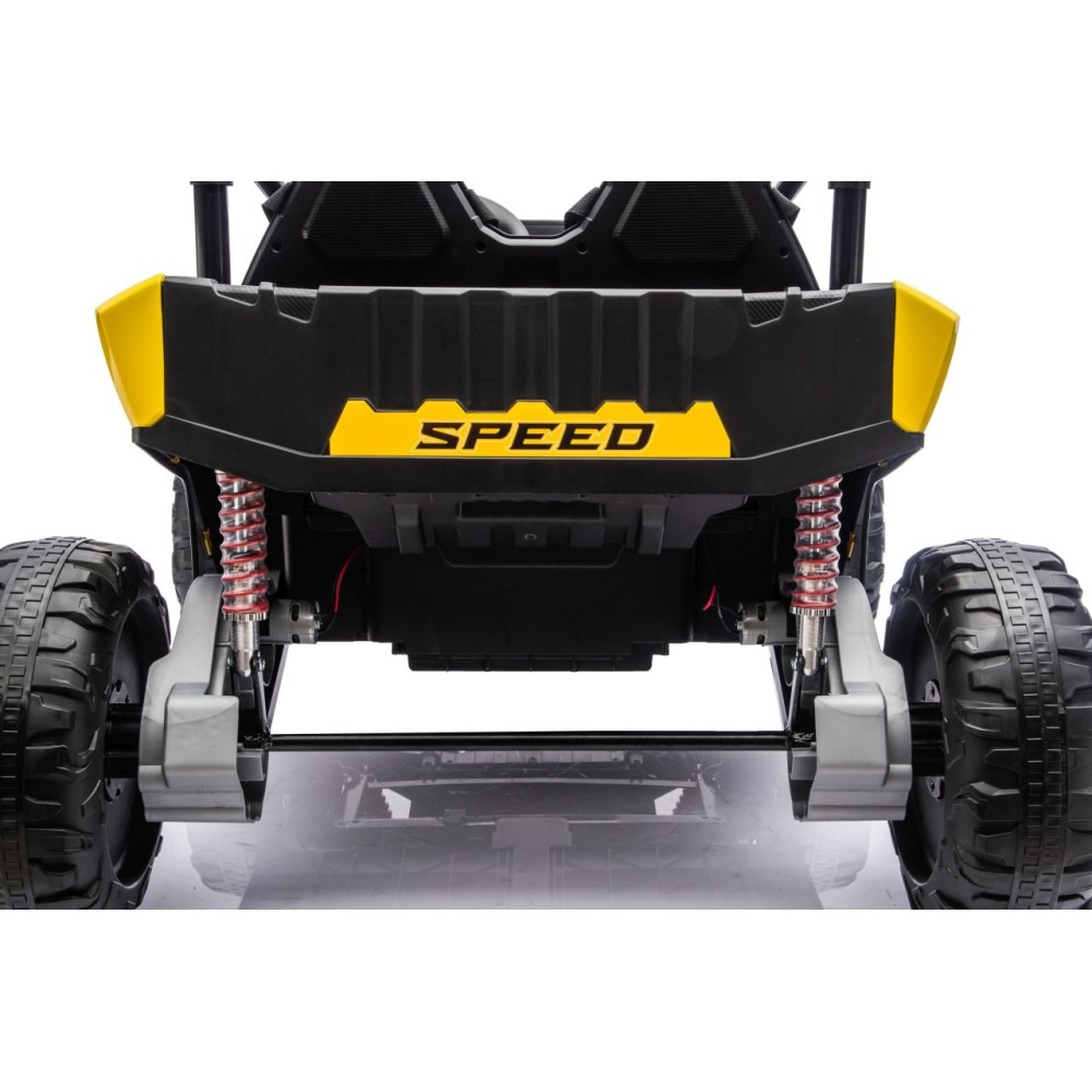 JOKO Elektrické autíčko Buggy TURBO 4x200W 24V, penové kolesá, kožené sedadlo, nosnosť 50kg, žlté