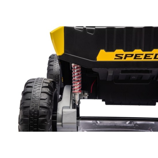 JOKO Elektrické autíčko Buggy TURBO 4x200W 24V, penové kolesá, kožené sedadlo, nosnosť 50kg, žlté