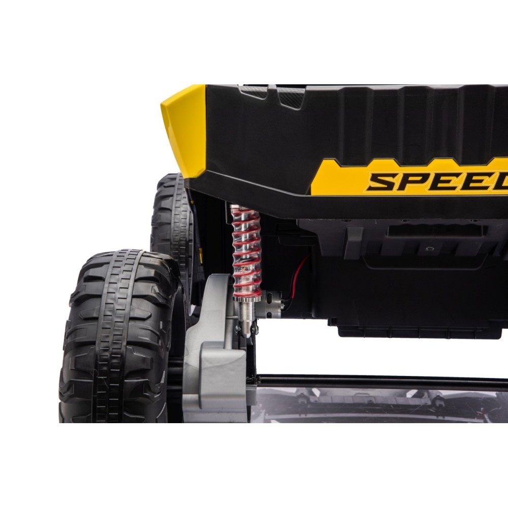 JOKO Elektrické autíčko Buggy TURBO 4x200W 24V, penové kolesá, kožené sedadlo, nosnosť 50kg, žlté