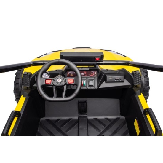JOKO Elektrické autíčko Buggy TURBO 4x200W 24V, penové kolesá, kožené sedadlo, nosnosť 50kg, žlté