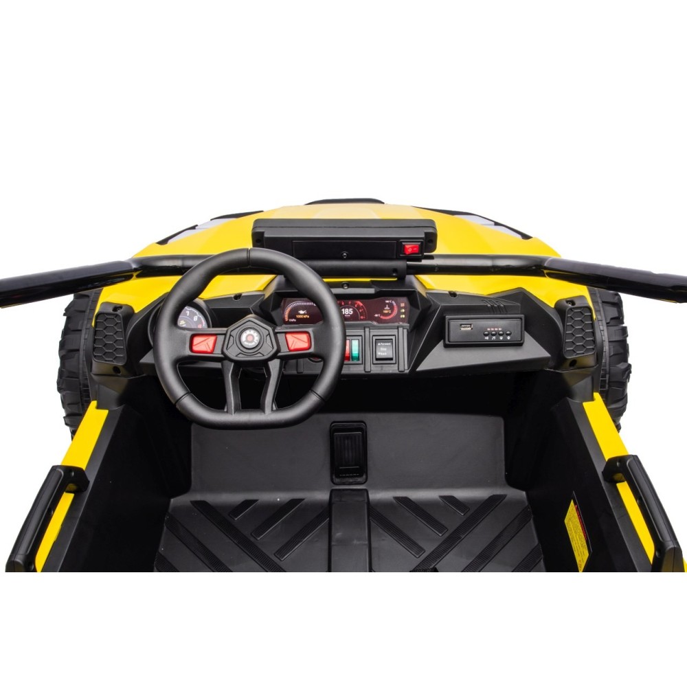 JOKO Elektrické autíčko Buggy TURBO 4x200W 24V, penové kolesá, kožené sedadlo, nosnosť 50kg, žlté