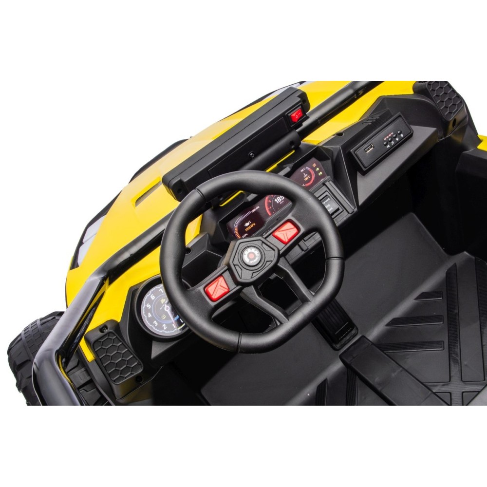JOKO Elektrické autíčko Buggy TURBO 4x200W 24V, penové kolesá, kožené sedadlo, nosnosť 50kg, žlté