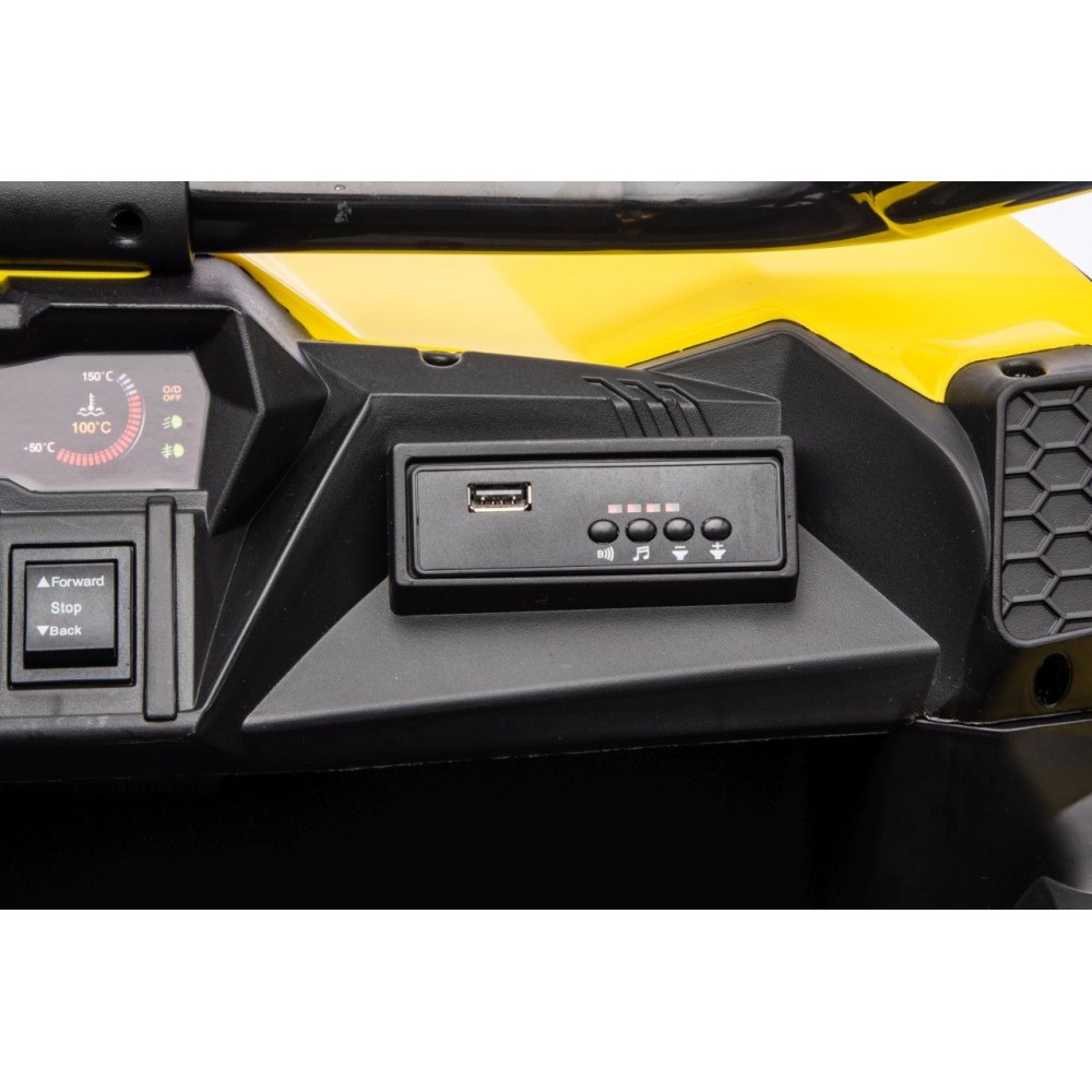 JOKO Elektrické autíčko Buggy TURBO 4x200W 24V, penové kolesá, kožené sedadlo, nosnosť 50kg, žlté