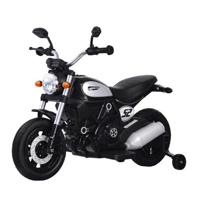 JOKO Elektrická motorka s nafukovacími kolesami Street Bob, MP3, USB, čierna