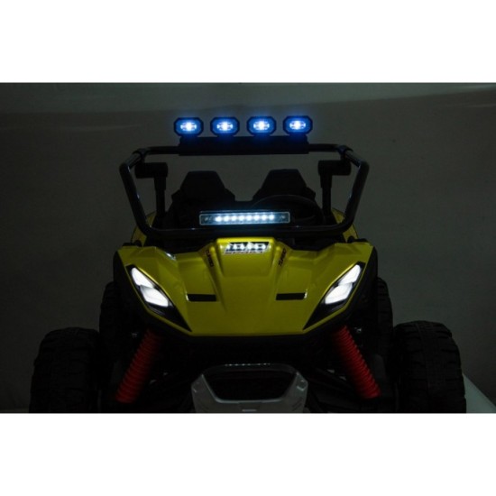 JOKO Elektrické autíčko Buggy TURBO 4x200W 24V, penové kolesá, kožené sedadlo, nosnosť 50kg, žlté