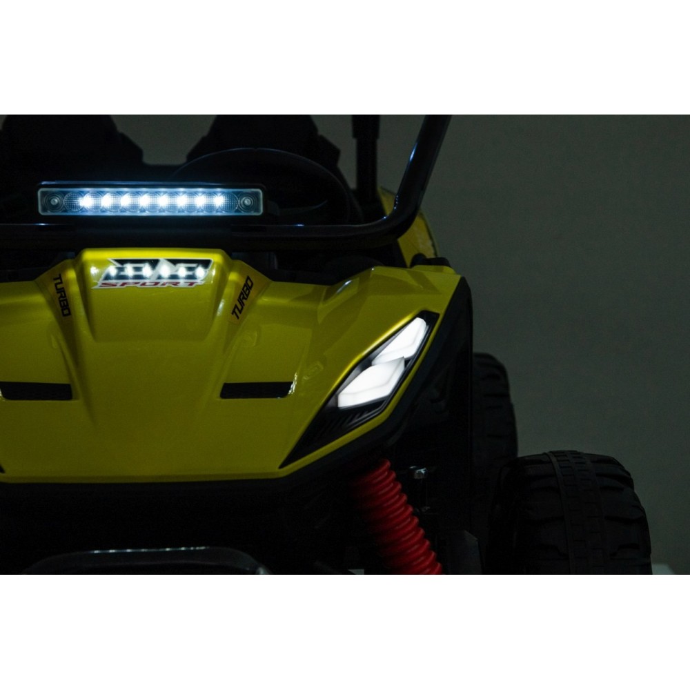 JOKO Elektrické autíčko Buggy TURBO 4x200W 24V, penové kolesá, kožené sedadlo, nosnosť 50kg, žlté