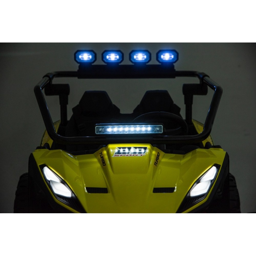 JOKO Elektrické autíčko Buggy TURBO 4x200W 24V, penové kolesá, kožené sedadlo, nosnosť 50kg, žlté