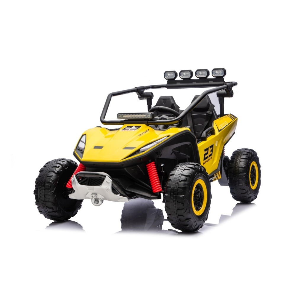 JOKO Elektrické autíčko Buggy TURBO 4x200W 24V, penové kolesá, kožené sedadlo, nosnosť 50kg, žlté