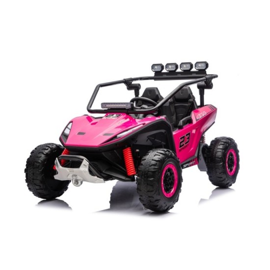 JOKO Elektrické autíčko Buggy TURBO 4x200W 24V, penové kolesá, kožené sedadlo, nosnosť 50kg, ružové