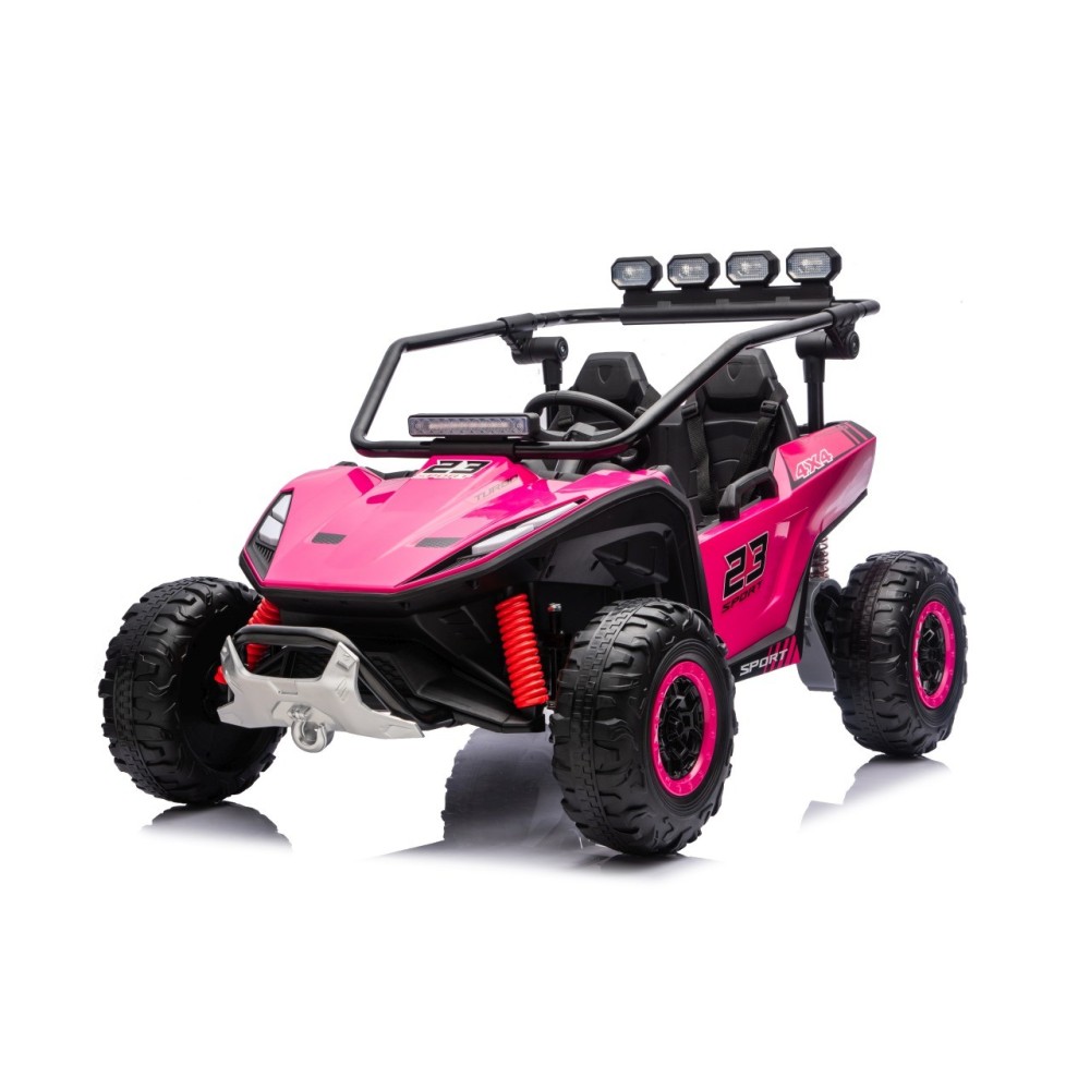 JOKO Elektrické autíčko Buggy TURBO 4x200W 24V, penové kolesá, kožené sedadlo, nosnosť 50kg, ružové