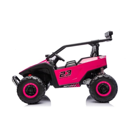 JOKO Elektrické autíčko Buggy TURBO 4x200W 24V, penové kolesá, kožené sedadlo, nosnosť 50kg, ružové