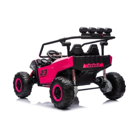JOKO Elektrické autíčko Buggy TURBO 4x200W 24V, penové kolesá, kožené sedadlo, nosnosť 50kg, ružové
