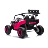 JOKO Elektrické autíčko Buggy TURBO 4x200W 24V, penové kolesá, kožené sedadlo, nosnosť 50kg, ružové