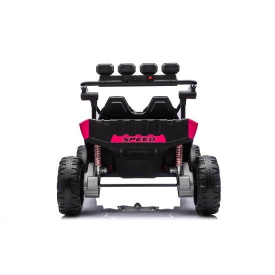 JOKO Elektrické autíčko Buggy TURBO 4x200W 24V, penové kolesá, kožené sedadlo, nosnosť 50kg, ružové