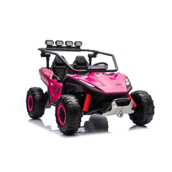 JOKO Elektrické autíčko Buggy TURBO 4x200W 24V, penové kolesá, kožené sedadlo, nosnosť 50kg, ružové