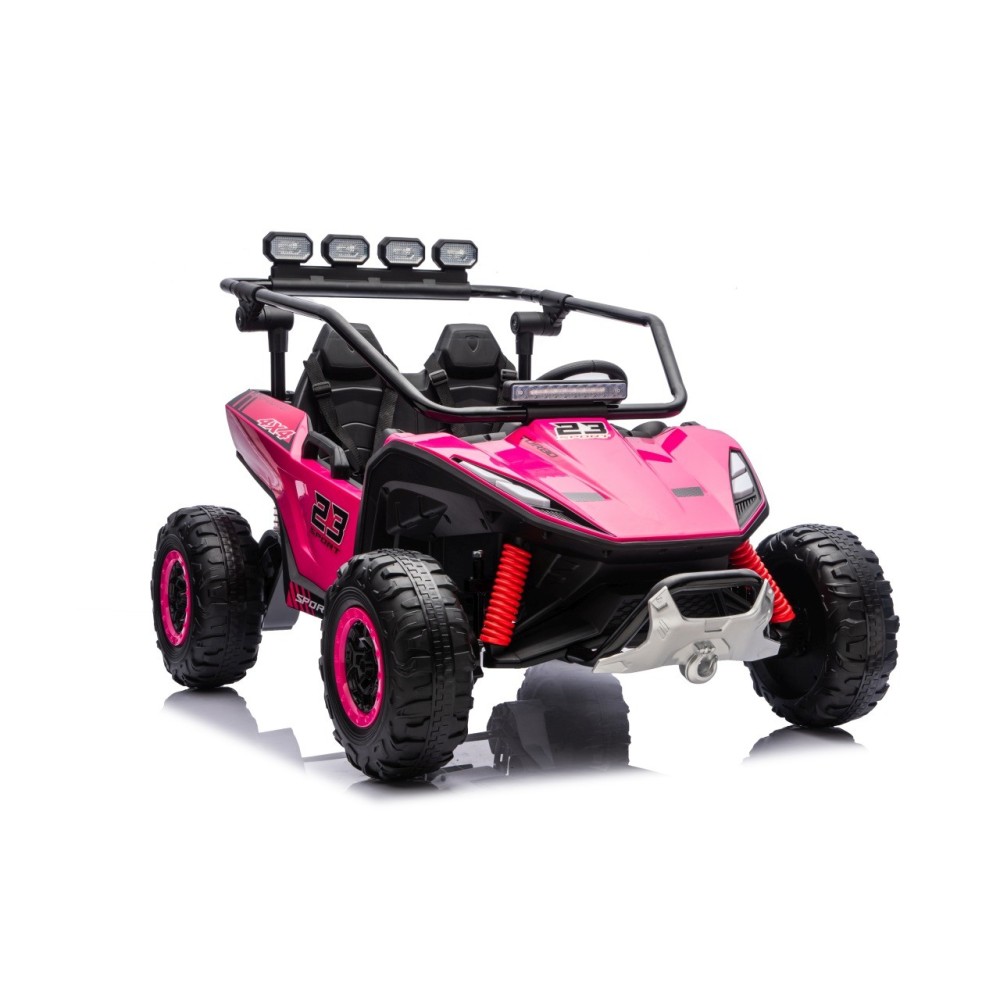 JOKO Elektrické autíčko Buggy TURBO 4x200W 24V, penové kolesá, kožené sedadlo, nosnosť 50kg, ružové
