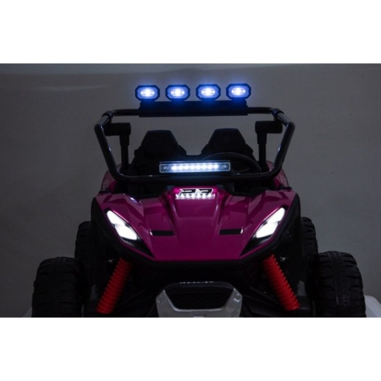 JOKO Elektrické autíčko Buggy TURBO 4x200W 24V, penové kolesá, kožené sedadlo, nosnosť 50kg, ružové