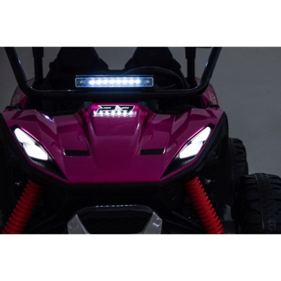 JOKO Elektrické autíčko Buggy TURBO 4x200W 24V, penové kolesá, kožené sedadlo, nosnosť 50kg, ružové
