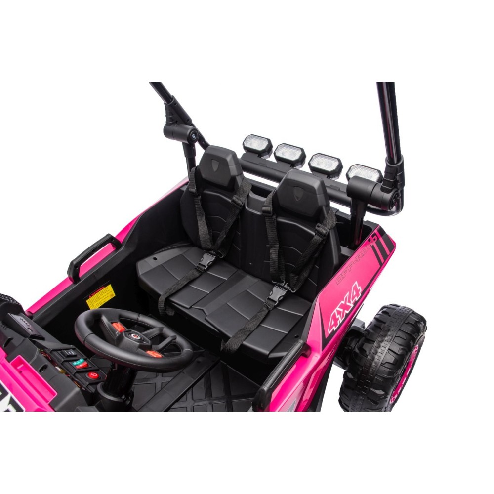 JOKO Elektrické autíčko Buggy TURBO 4x200W 24V, penové kolesá, kožené sedadlo, nosnosť 50kg, ružové