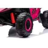 JOKO Elektrické autíčko Buggy TURBO 4x200W 24V, penové kolesá, kožené sedadlo, nosnosť 50kg, ružové