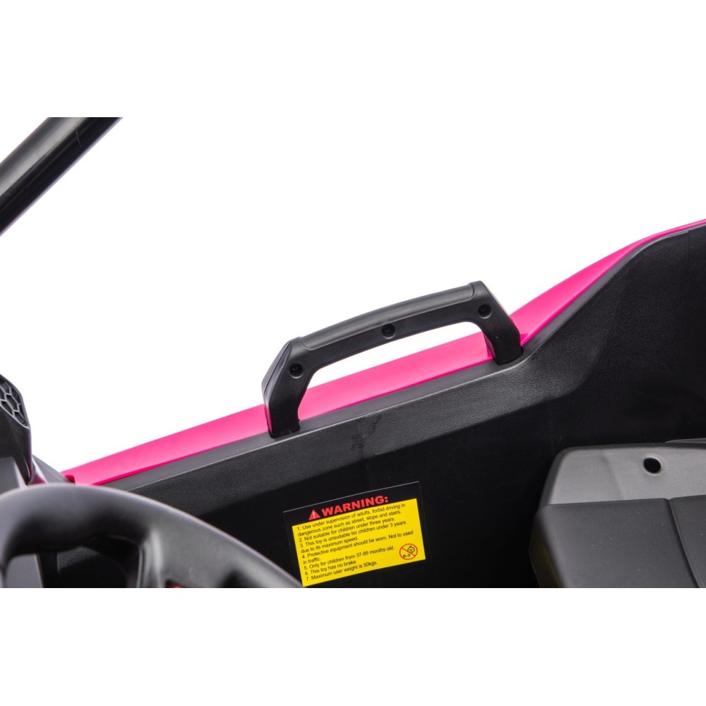 JOKO Elektrické autíčko Buggy TURBO 4x200W 24V, penové kolesá, kožené sedadlo, nosnosť 50kg, ružové