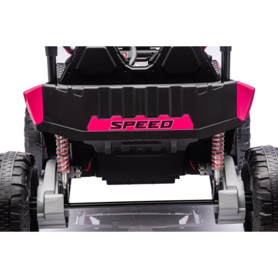 JOKO Elektrické autíčko Buggy TURBO 4x200W 24V, penové kolesá, kožené sedadlo, nosnosť 50kg, ružové