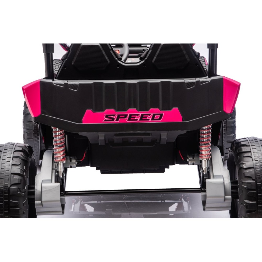 JOKO Elektrické autíčko Buggy TURBO 4x200W 24V, penové kolesá, kožené sedadlo, nosnosť 50kg, ružové