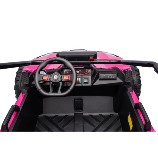 JOKO Elektrické autíčko Buggy TURBO 4x200W 24V, penové kolesá, kožené sedadlo, nosnosť 50kg, ružové
