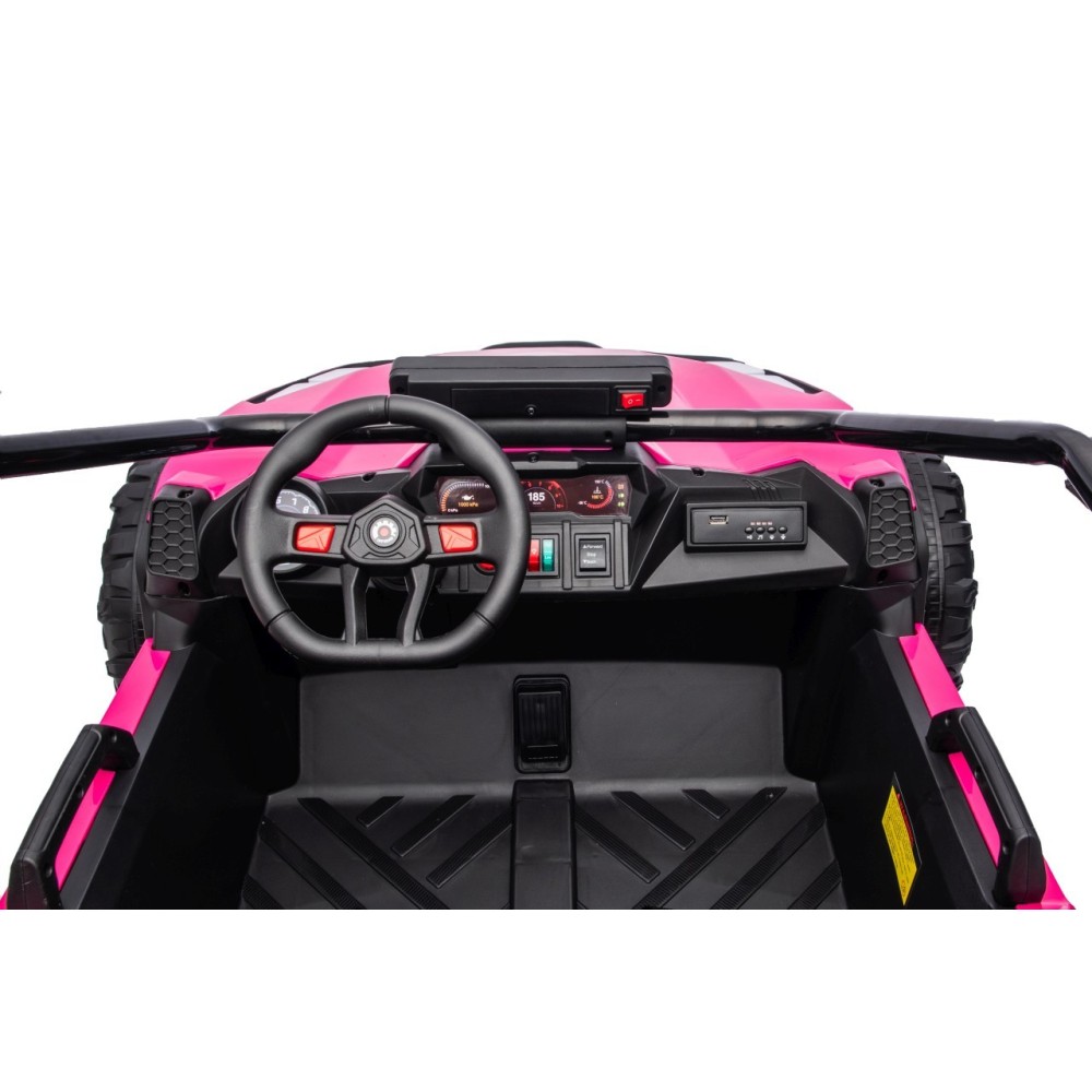 JOKO Elektrické autíčko Buggy TURBO 4x200W 24V, penové kolesá, kožené sedadlo, nosnosť 50kg, ružové