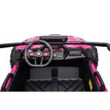 JOKO Elektrické autíčko Buggy TURBO 4x200W 24V, penové kolesá, kožené sedadlo, nosnosť 50kg, ružové